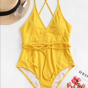 NWT Zaful Yellow One Piece